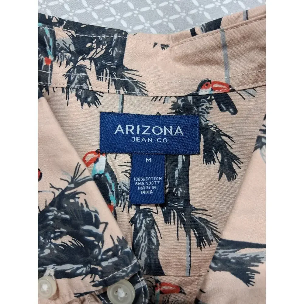 Tropical summer vibes Arizona Jean camp shirt mens size medium Beachy vacation - Picture 7 of 9